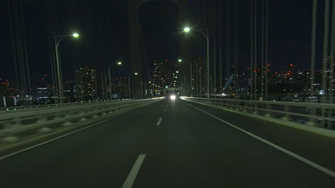 走行/首都高2（芝浦→台場方面）（夜）